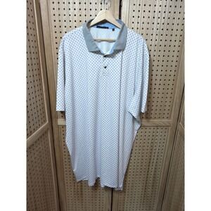 Greyson Wolf Print Golf Polo Shirt Mens 4XL White Blue Short Sleeve Performance